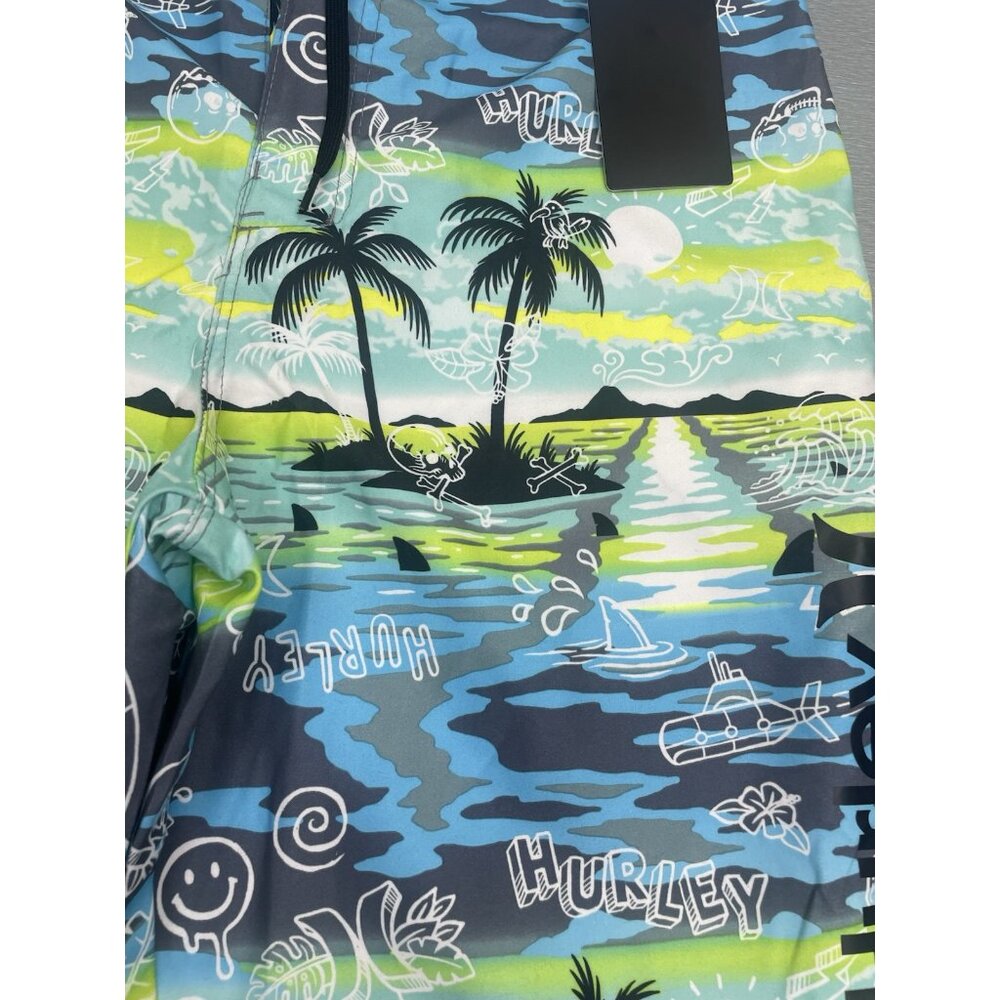 HURLEY BOY'S DOODLE PARADISE BOARDSHORTS SIZE 20/30 INSEAM 9" - Picture 8 of 12